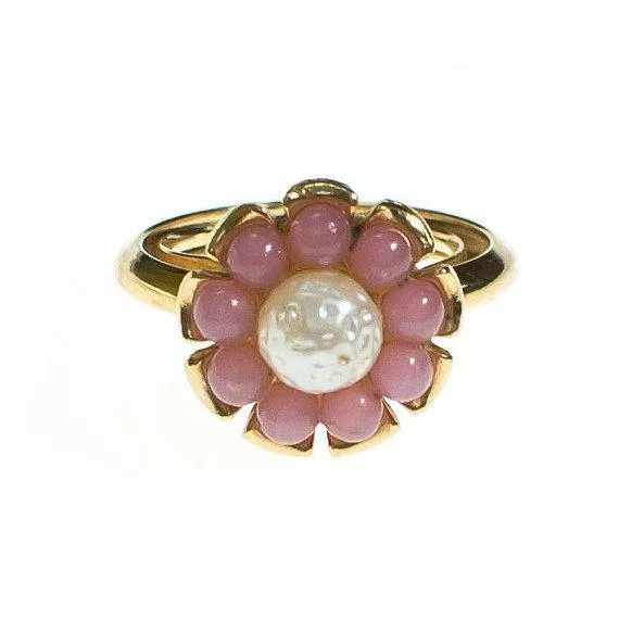 Vintage Avon Ring Pink Pearl with Pearl Center