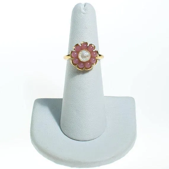 Vintage Avon Ring Pink Pearl with Pearl Center