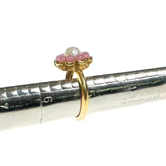 Vintage Avon Ring Pink Pearl with Pearl Center