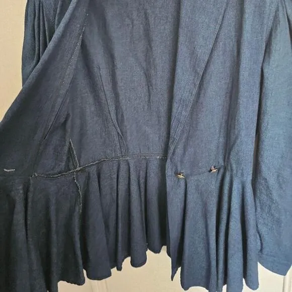 Vintage denim peplum blazer
