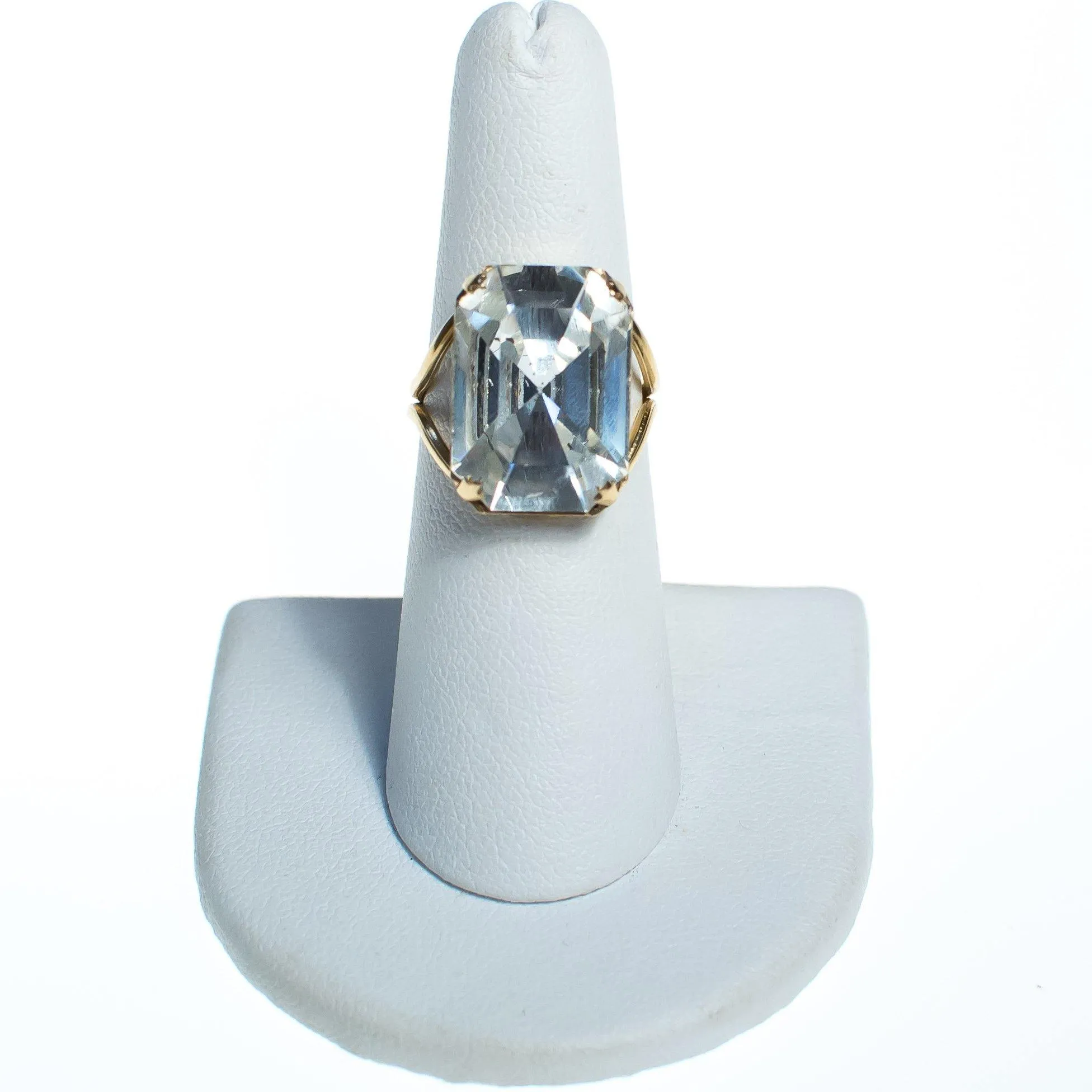 Vintage Huge Chunky Crystal Cocktail Statement Ring