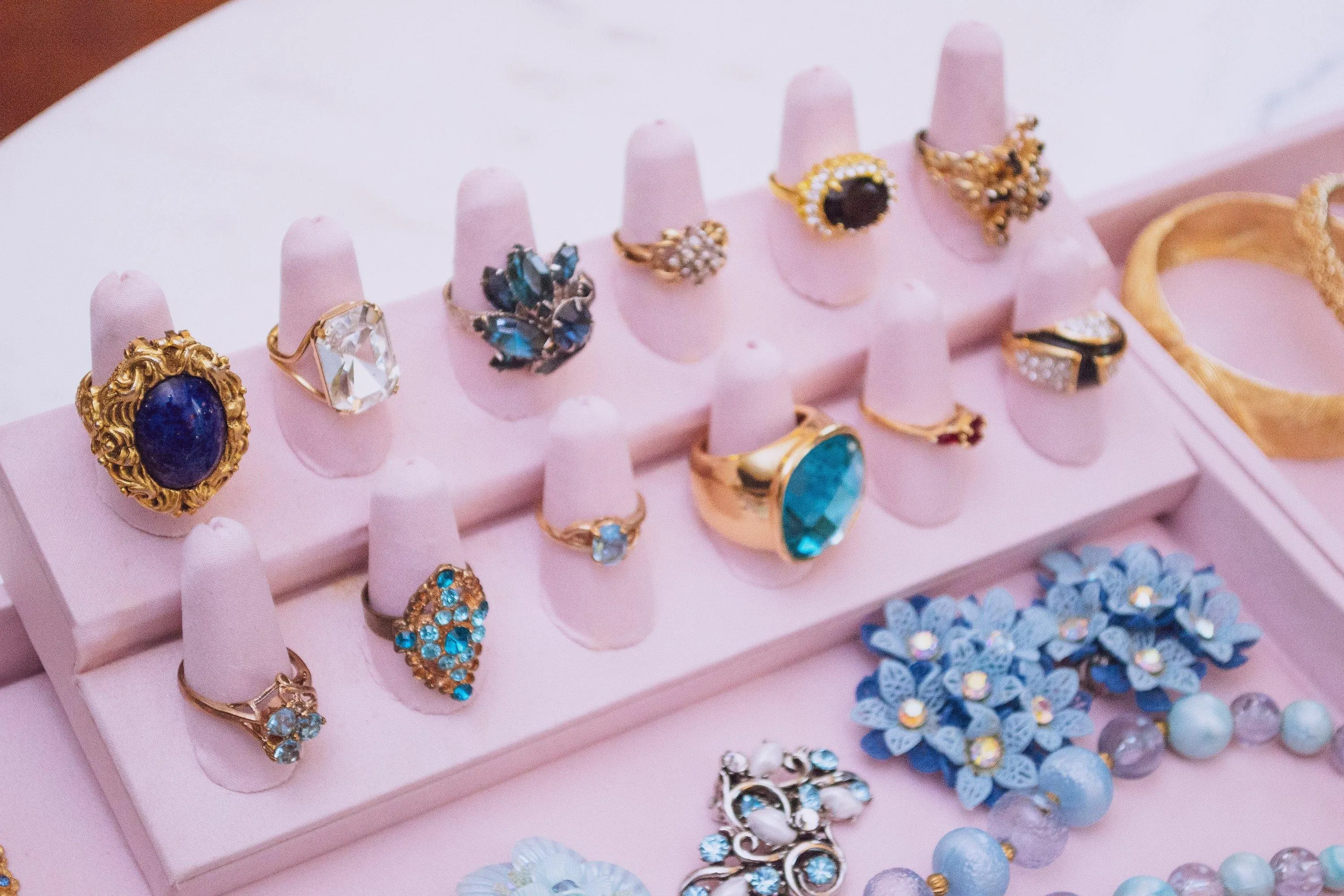 Vintage Huge Chunky Crystal Cocktail Statement Ring