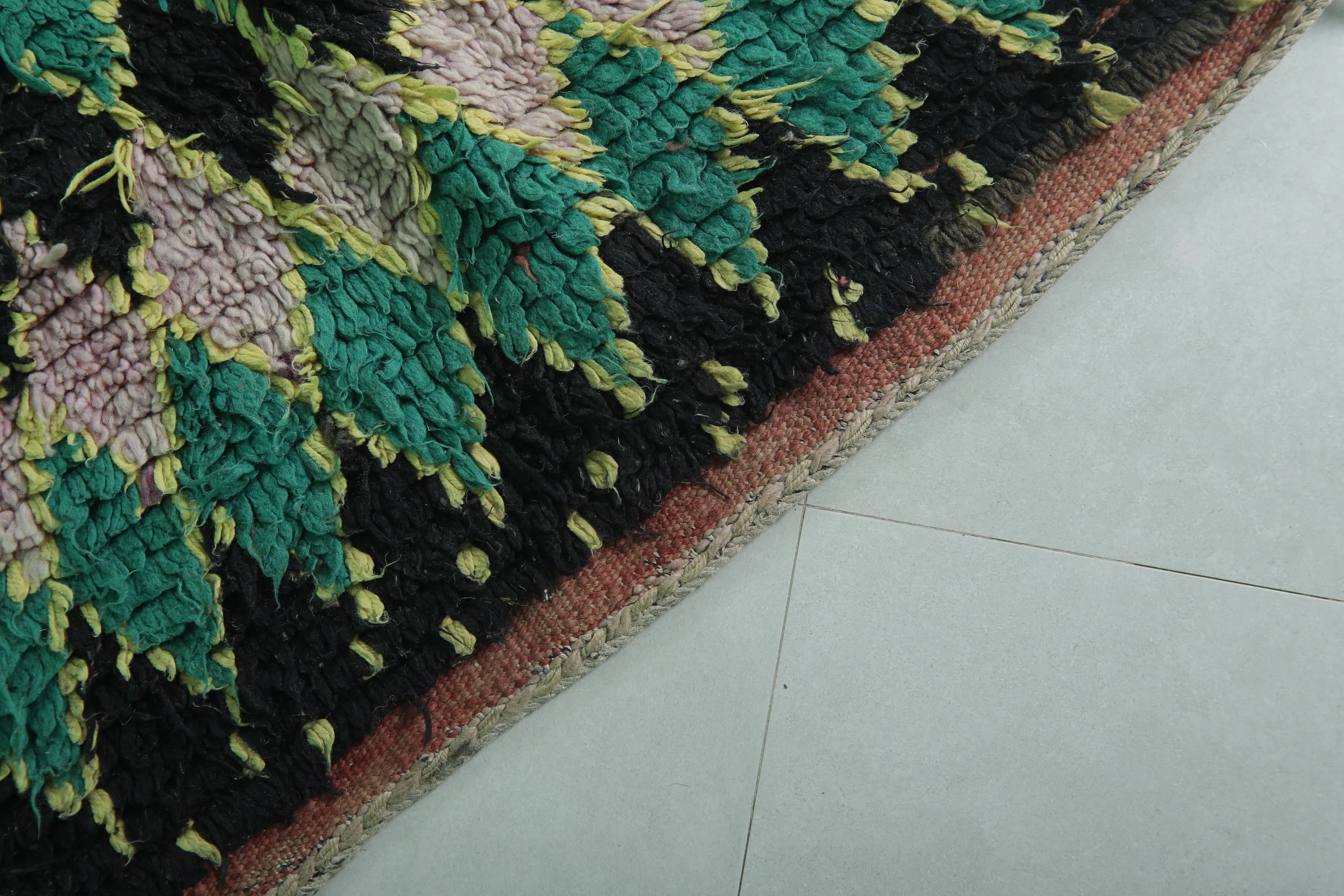 Vintage Runner Rug 3.8 x 7.6 ft | Bold Harlequin Design