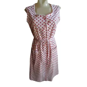 Vintage Women's Dress 8/10 1970's Flutterbye Polka Dot Stretch Polyester Disco