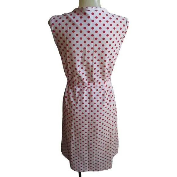 Vintage Women's Dress 8/10 1970's Flutterbye Polka Dot Stretch Polyester Disco
