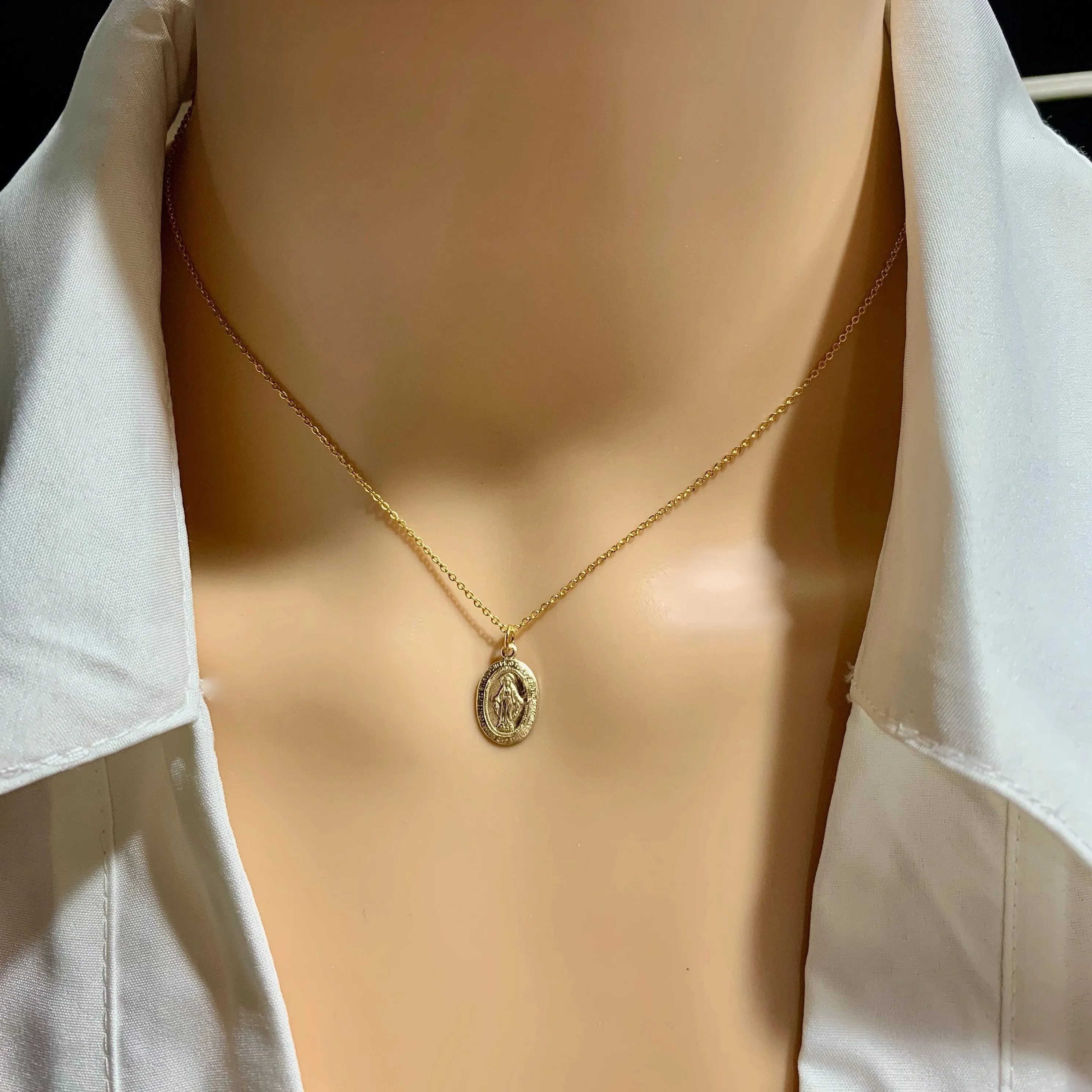 Virgin Mary 14K Gold Necklace