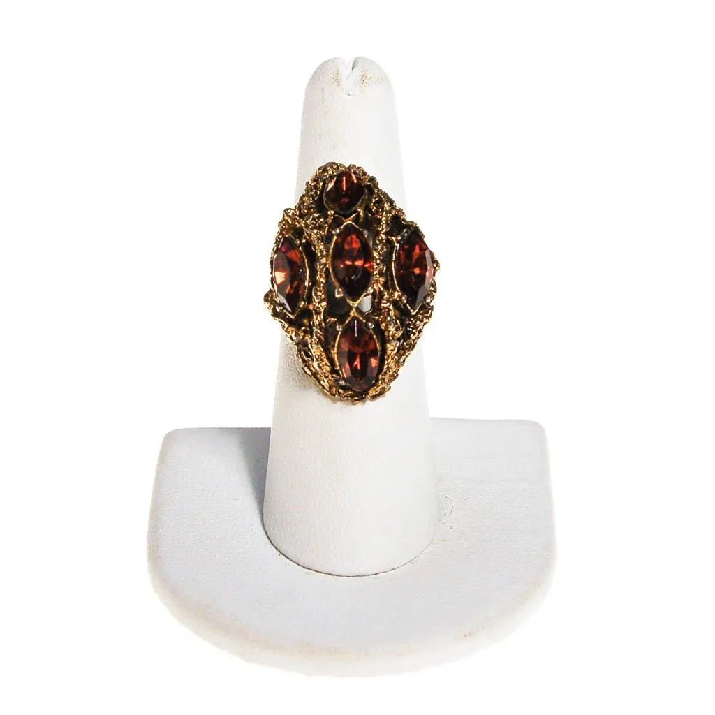 Vogue Smokey Topaz Crystal Statement Ring, Adjustable