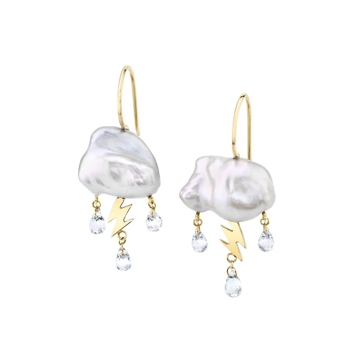 White Storm Cloud Earrings