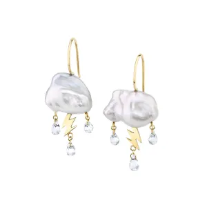 White Storm Cloud Earrings