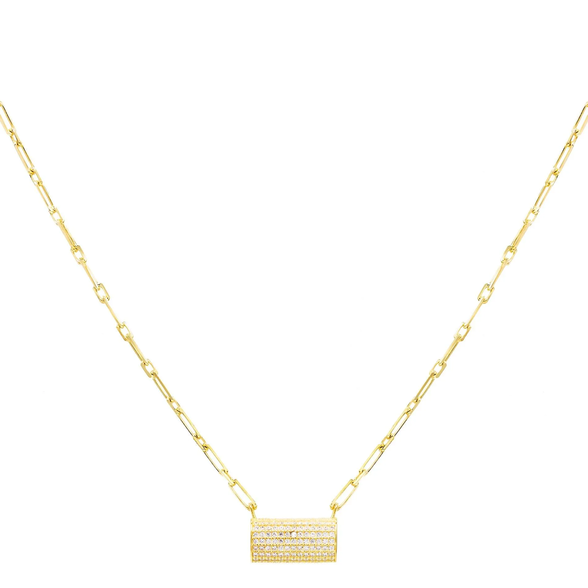 Wide Bar Link Necklace