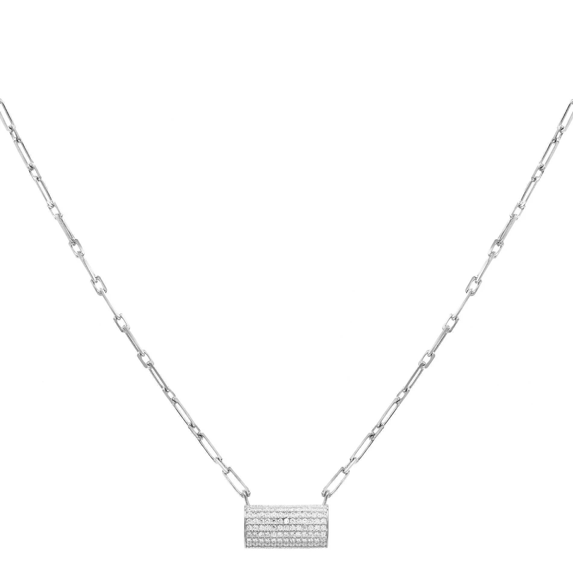 Wide Bar Link Necklace