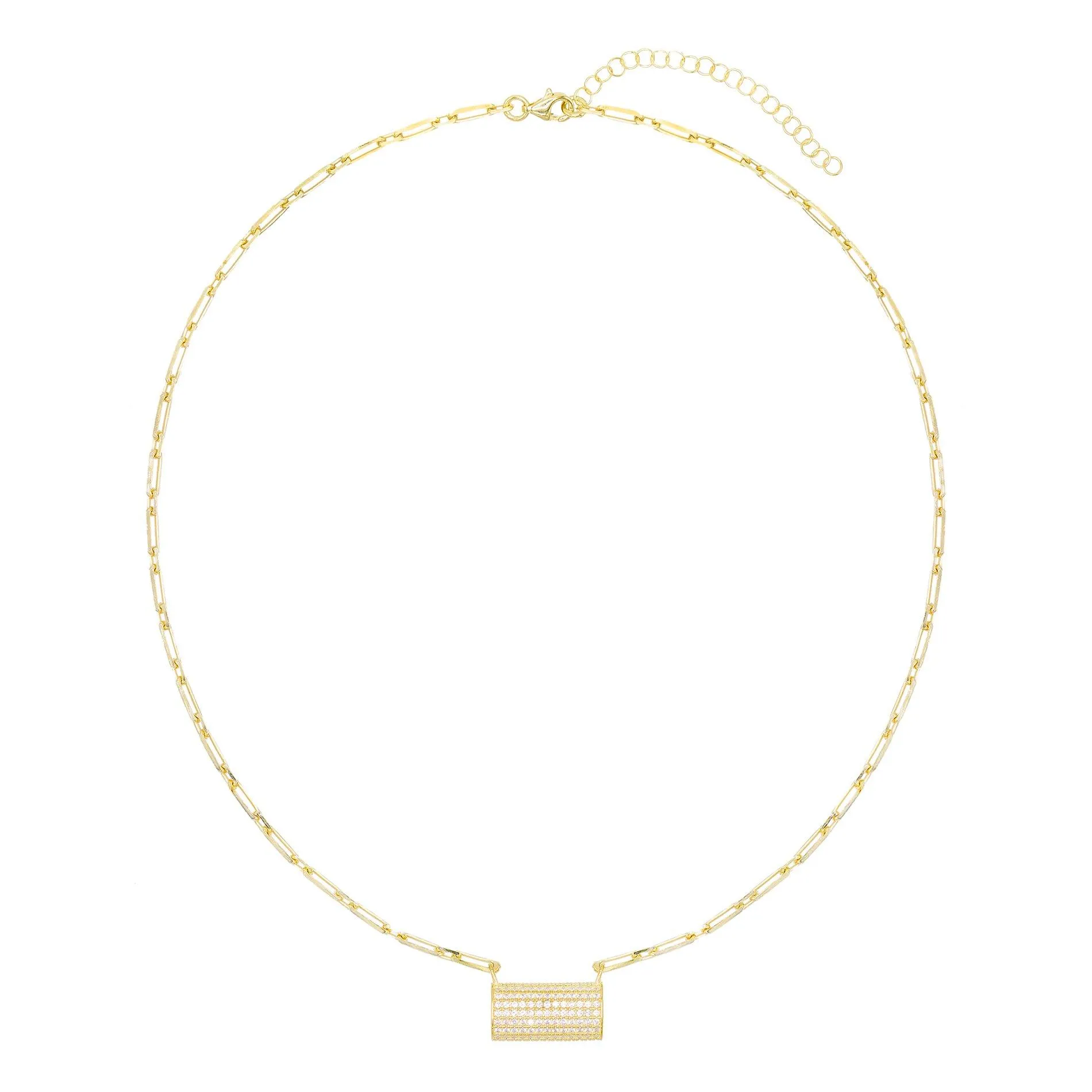 Wide Bar Link Necklace