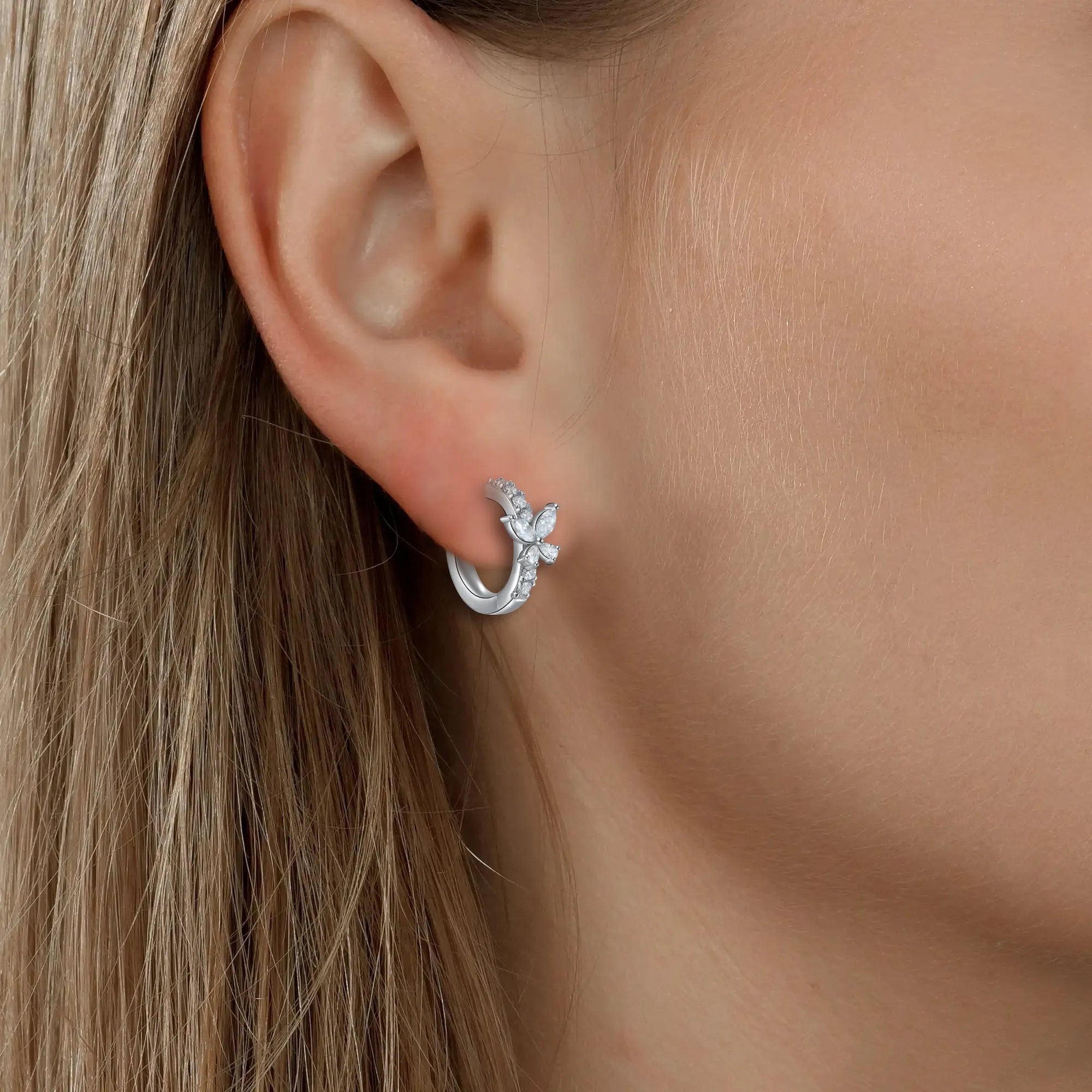 Women's Eternal Grace Butterfly Hoop Earring
