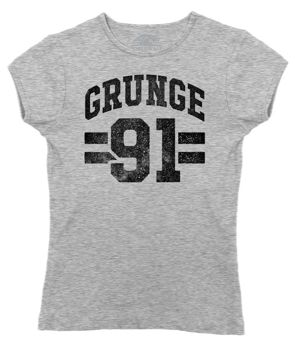 Women's Grunge 91 T-Shirt - Alternative 90s Music Punk Grunge Rock and Roll