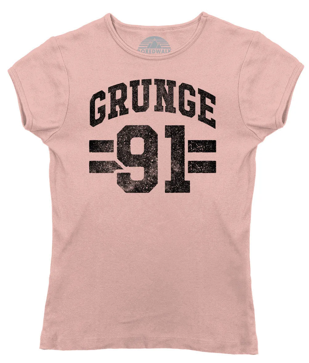 Women's Grunge 91 T-Shirt - Alternative 90s Music Punk Grunge Rock and Roll