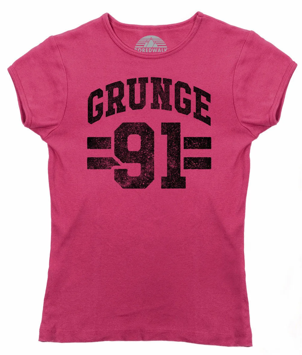 Women's Grunge 91 T-Shirt - Alternative 90s Music Punk Grunge Rock and Roll