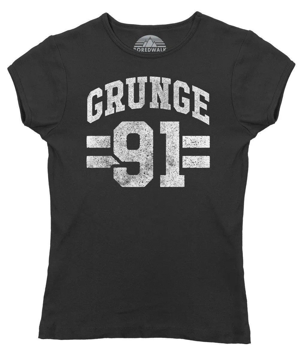 Women's Grunge 91 T-Shirt - Alternative 90s Music Punk Grunge Rock and Roll