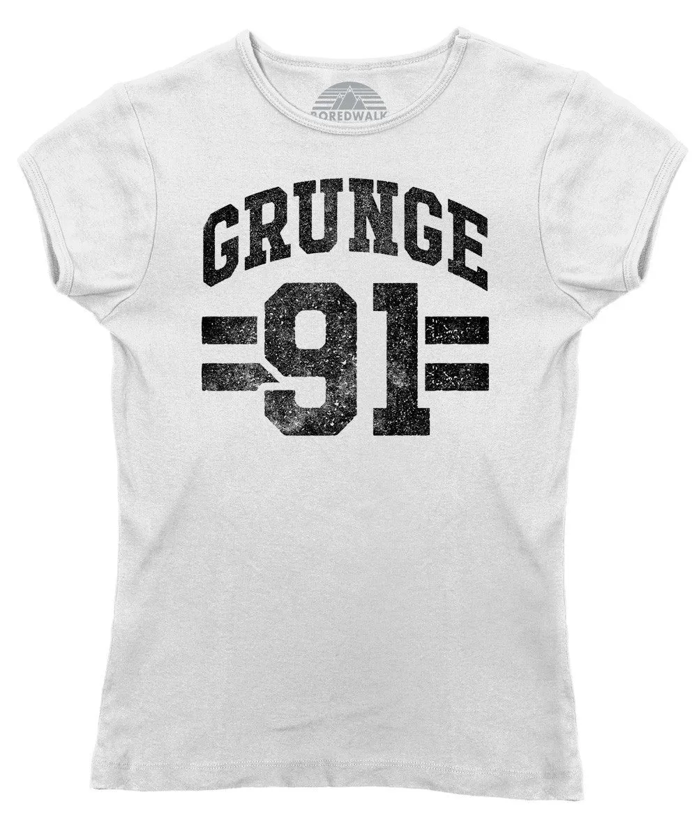 Women's Grunge 91 T-Shirt - Alternative 90s Music Punk Grunge Rock and Roll