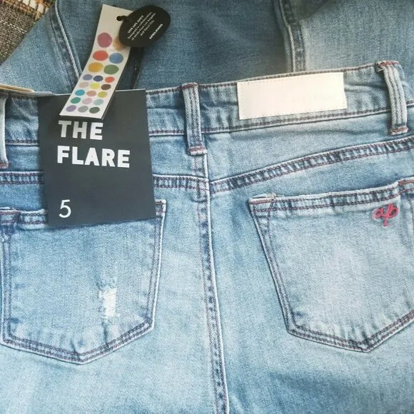 🤩Women's Wide Leg Stretch Jeans Size 5 Denim Medium Wash Mid rise 5 pockets New