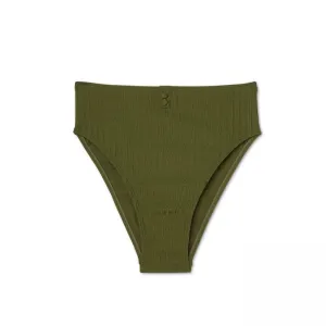 Xhilaration Women's Button Front Cheeky High Waist Bikini Bottom