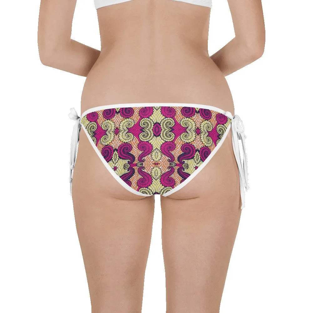 Yellow Pink African Print Bikini Bottom