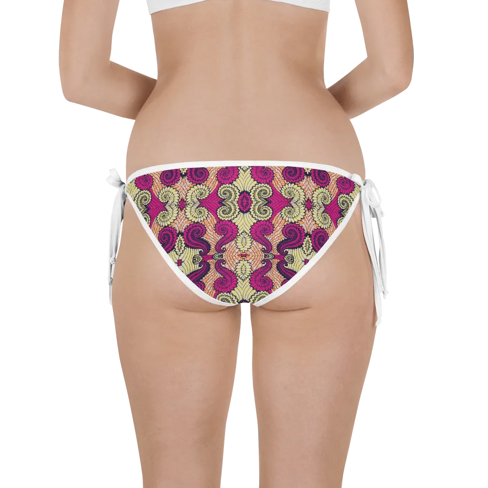 Yellow Pink African Print Bikini Bottom
