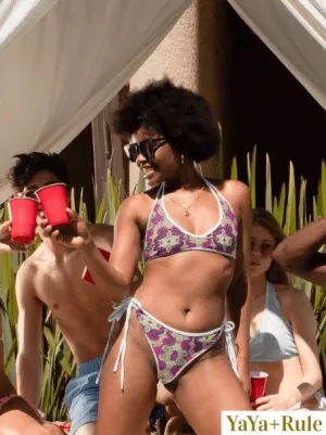 Yellow Pink African Print Bikini Bottom
