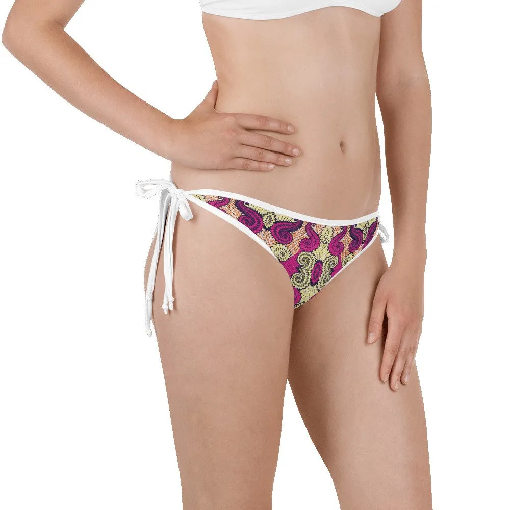 Yellow Pink African Print Bikini Bottom